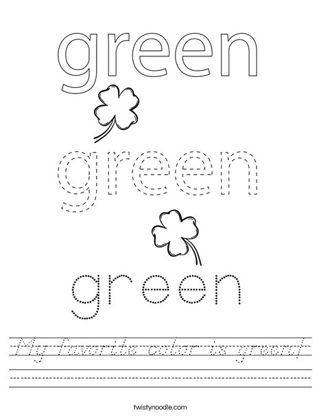 my favorite color is green worksheet dnealian twisty