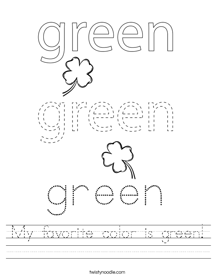 My favorite color is green! Worksheet