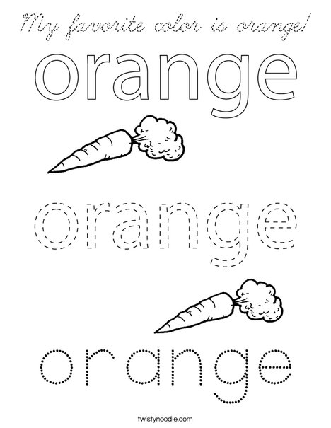 My favorite color is orange! Coloring Page