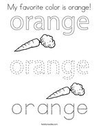 My favorite color is orange Coloring Page