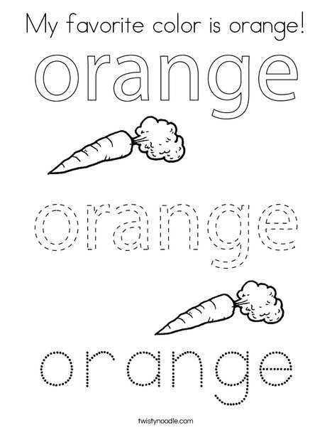 My favorite color is orange! Coloring Page