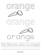 My favorite color is orange Handwriting Sheet
