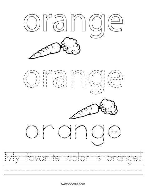My favorite color is orange! Worksheet