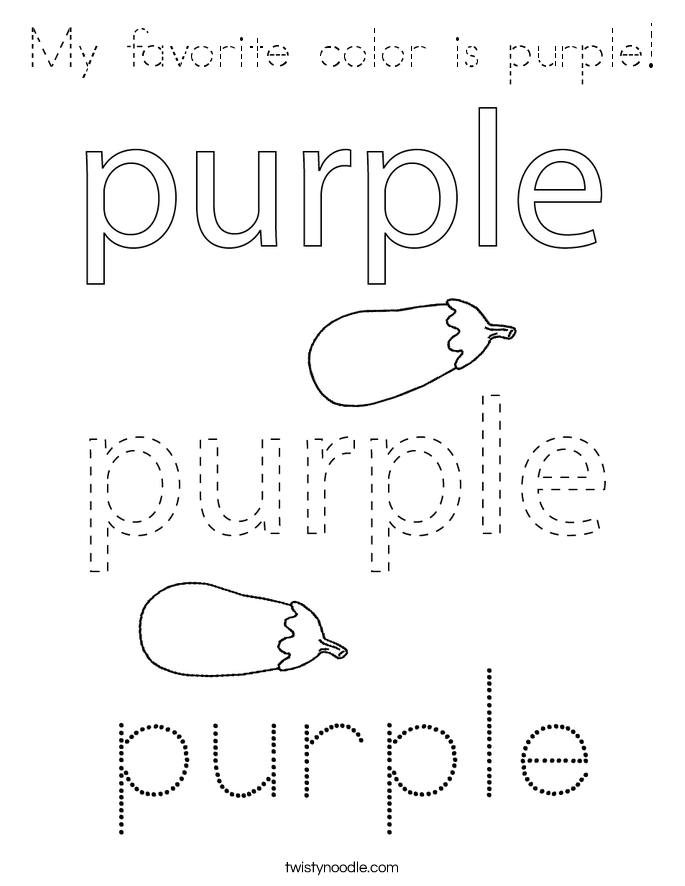 My favorite color is purple! Coloring Page