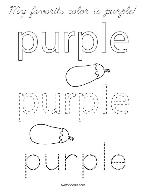 My favorite color is purple! Coloring Page