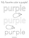 My favorite color is purple! Coloring Page