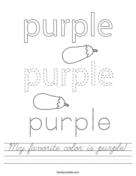 My favorite color is purple! Worksheet