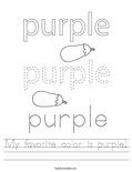 My favorite color is purple! Worksheet