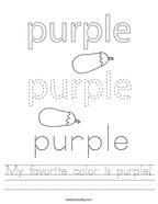My favorite color is purple Handwriting Sheet