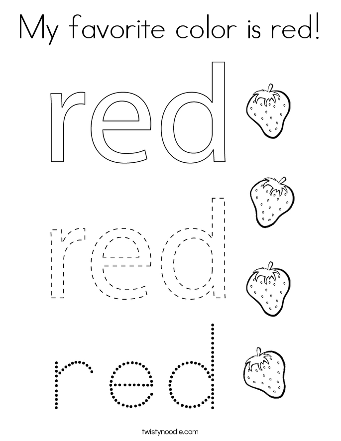 My favorite color is red Coloring Page - Twisty Noodle