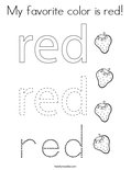 My favorite color is red! Coloring Page
