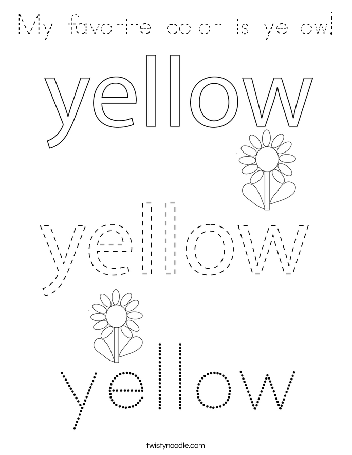 My favorite color is yellow! Coloring Page