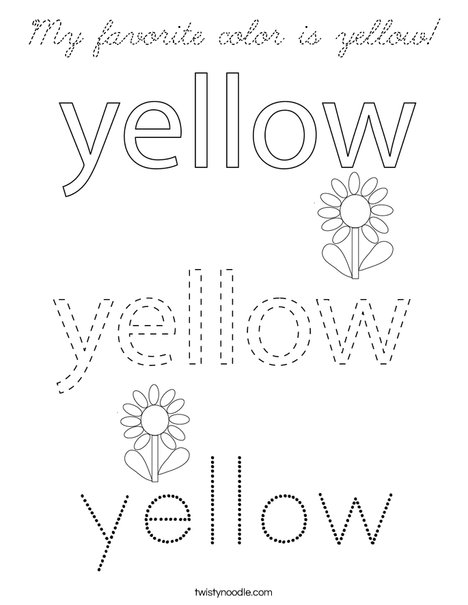 My favorite color is yellow! Coloring Page