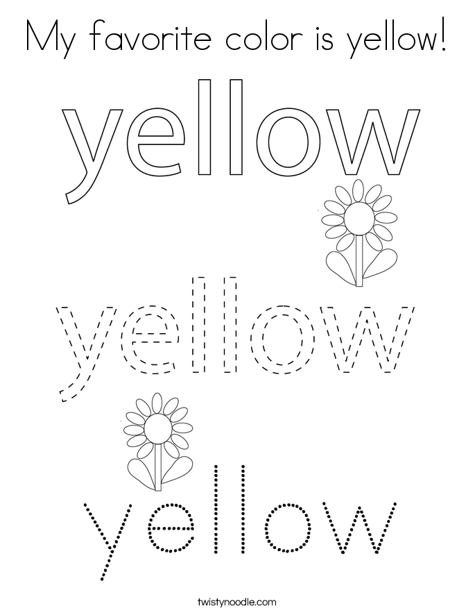 Download My favorite color is yellow Coloring Page - Twisty Noodle