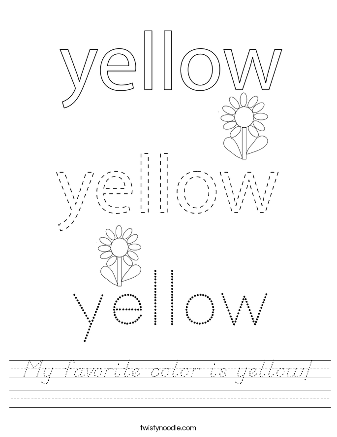 My favorite color is yellow! Worksheet