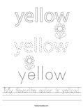 My favorite color is yellow! Worksheet