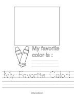 My Favorite Color Handwriting Sheet