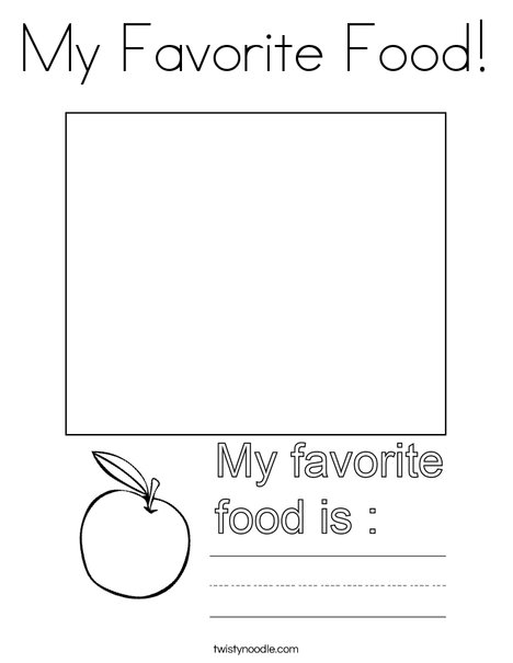 My Favorite Food! Coloring Page