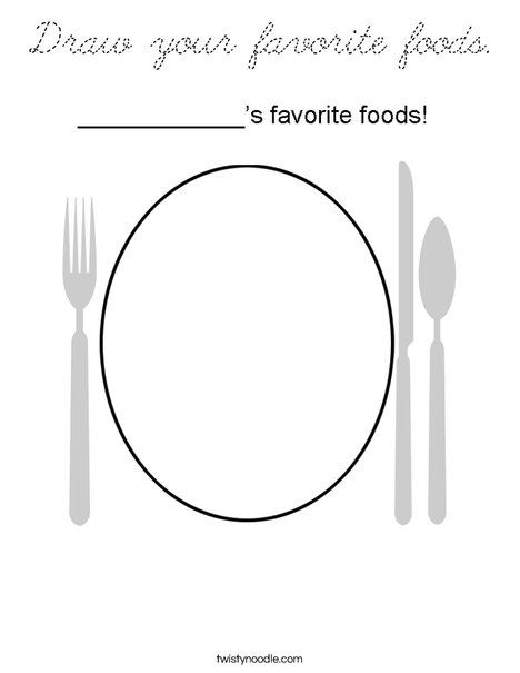 My Favorite Foods! Coloring Page