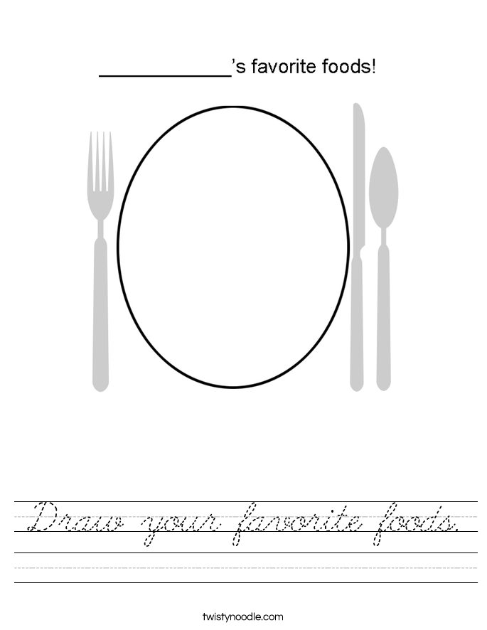 Draw your favorite foods. Worksheet