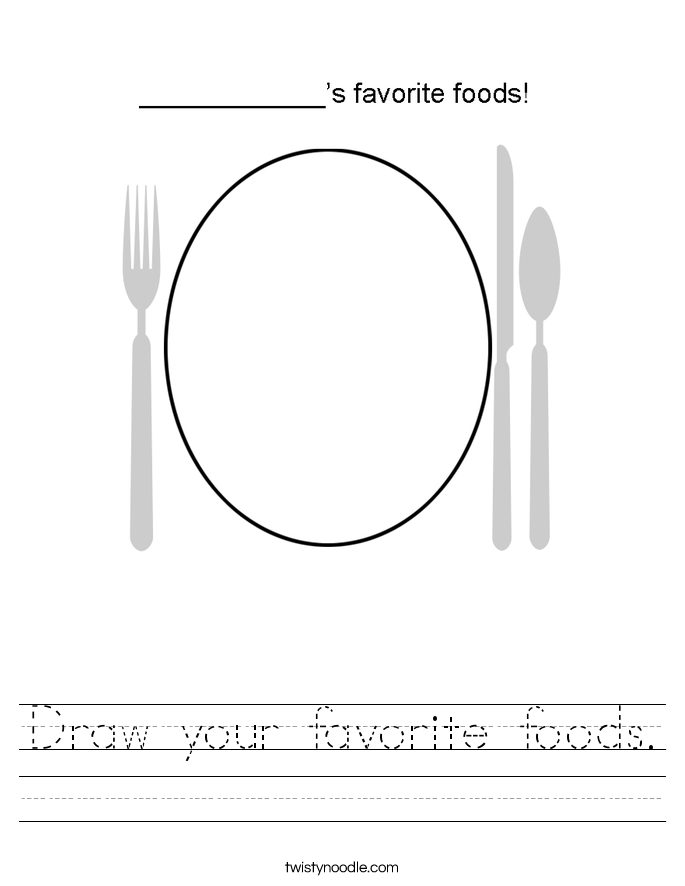 Draw your favorite foods. Worksheet