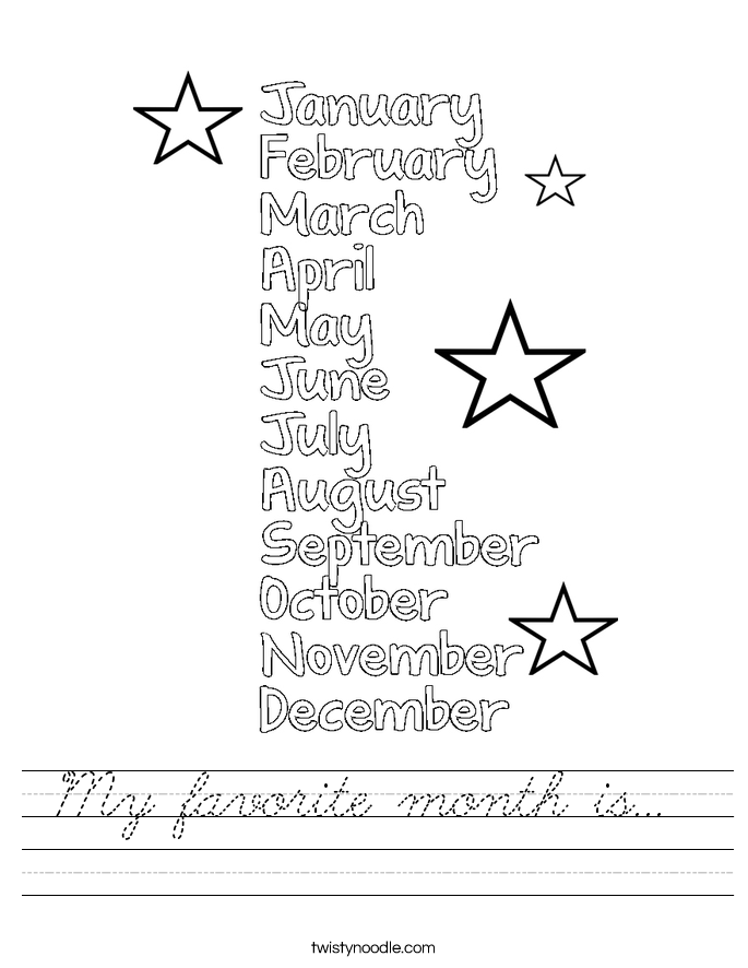 My favorite month is...  Worksheet