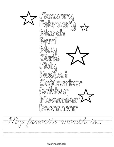 My Favorite Month is...  Worksheet