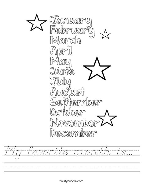 My Favorite Month is...  Worksheet