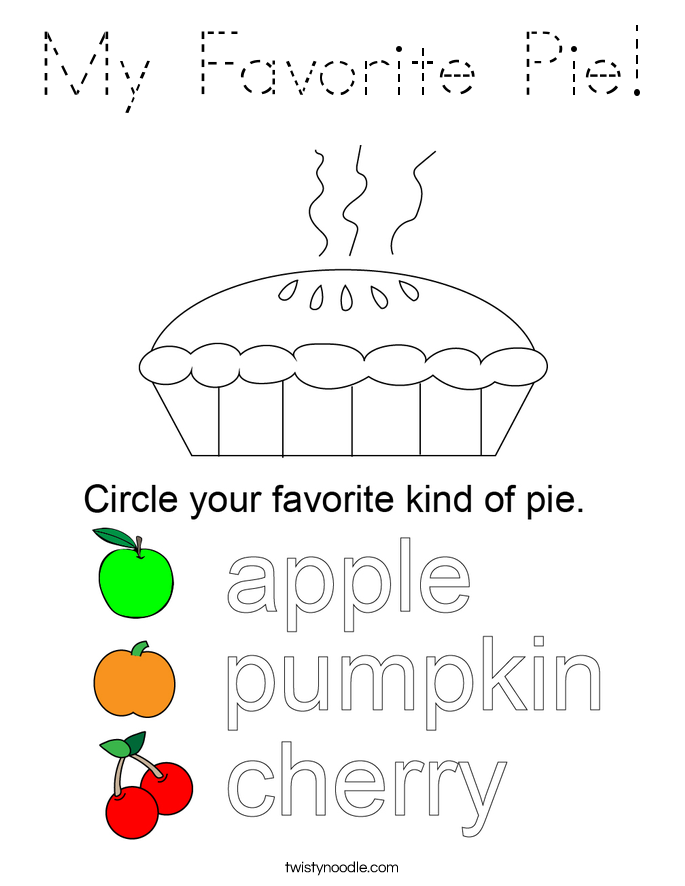 My Favorite Pie! Coloring Page