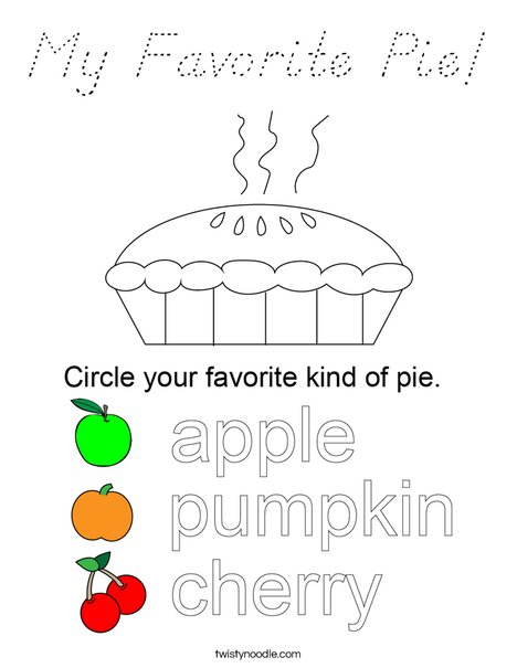 My Favorite Pie! Coloring Page
