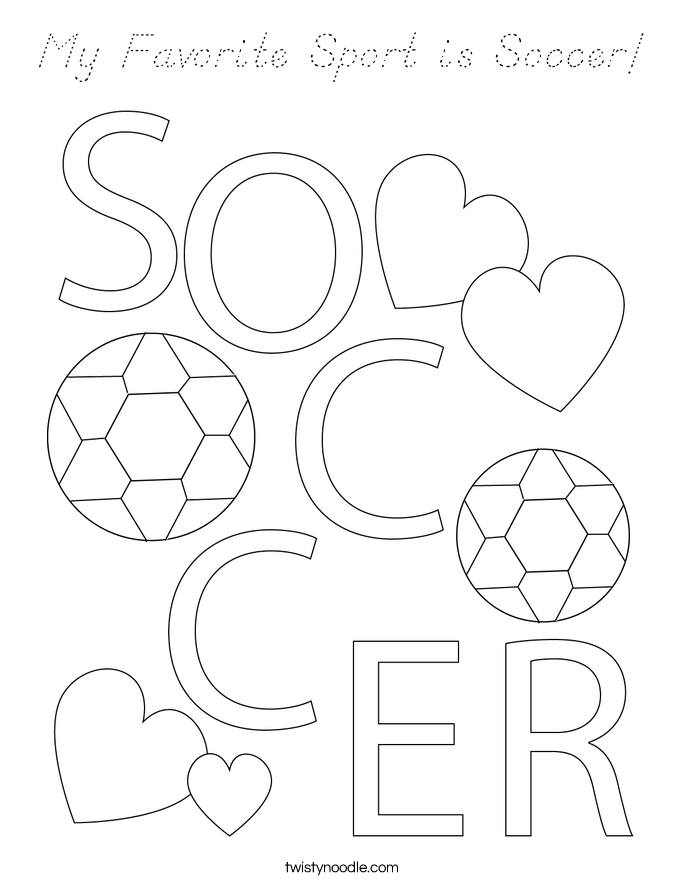 My Favorite Sport is Soccer! Coloring Page