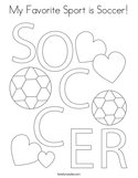 My Favorite Sport is Soccer Coloring Page