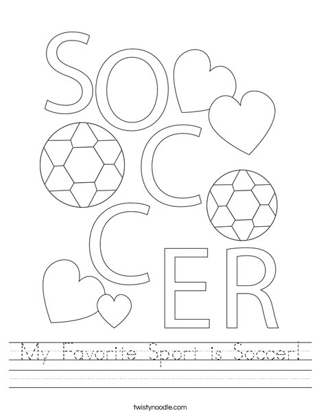My Favorite Sport is Soccer! Worksheet