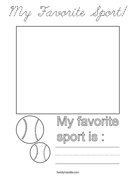 My Favorite Sport! Coloring Page