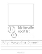 My Favorite Sport Handwriting Sheet