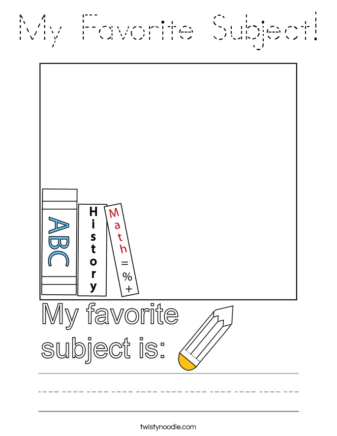 My Favorite Subject! Coloring Page