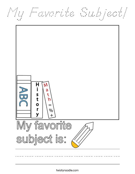 My Favorite Subject! Coloring Page
