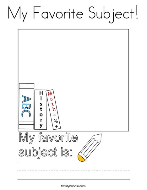 My Favorite Subject! Coloring Page
