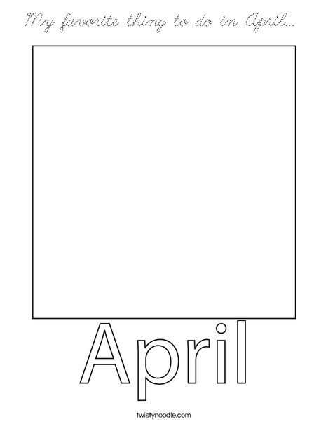 My favorite thing to do in April... Coloring Page
