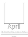 My favorite thing to do in April...  Worksheet