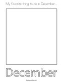 My favorite thing to do in December Coloring Page