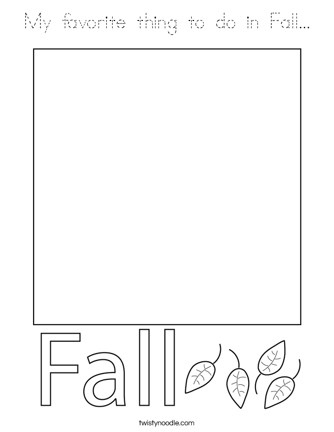 My favorite thing to do in Fall... Coloring Page