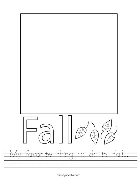 My Favorite thing to do in Fall...  Worksheet