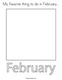 My favorite thing to do in February Coloring Page