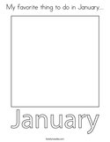 My favorite thing to do in January Coloring Page