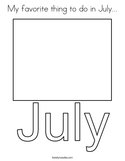 My favorite thing to do in July Coloring Page