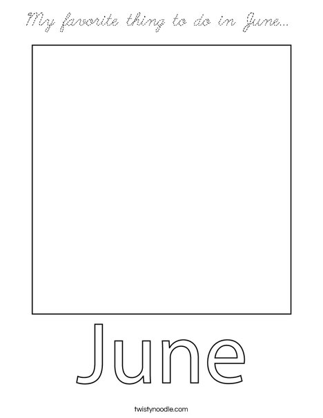 My favorite thing to do in June... Coloring Page