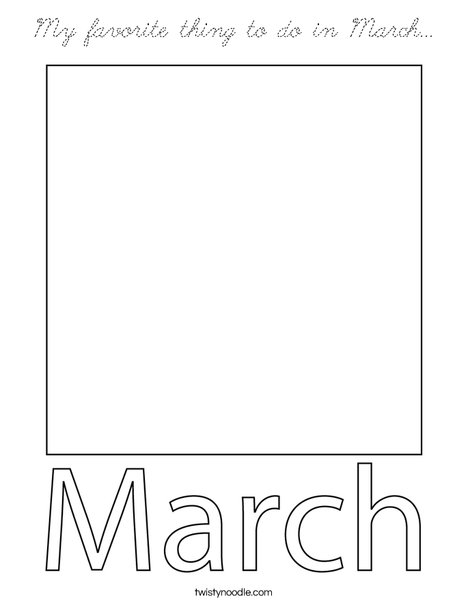My favorite thing to do in March... Coloring Page
