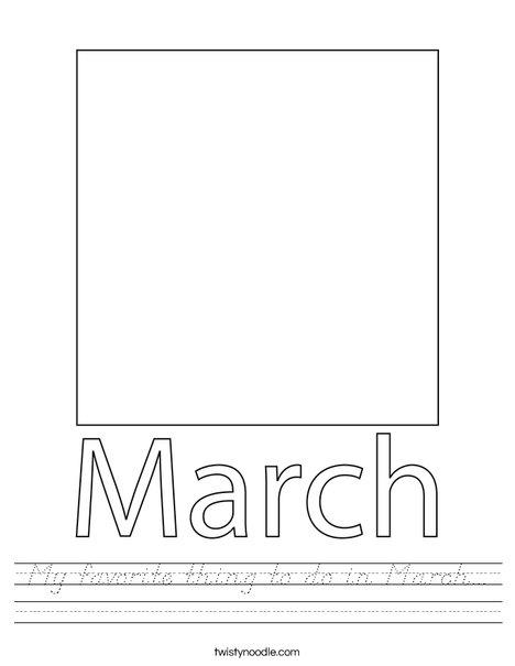 My favorite thing to do in March... Worksheet