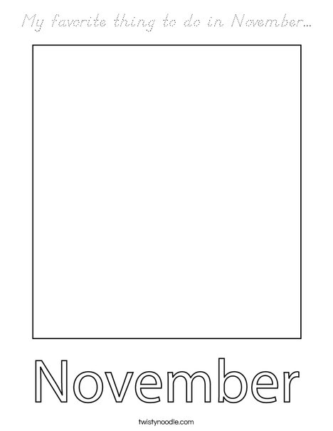 My favorite thing to do in November... Coloring Page